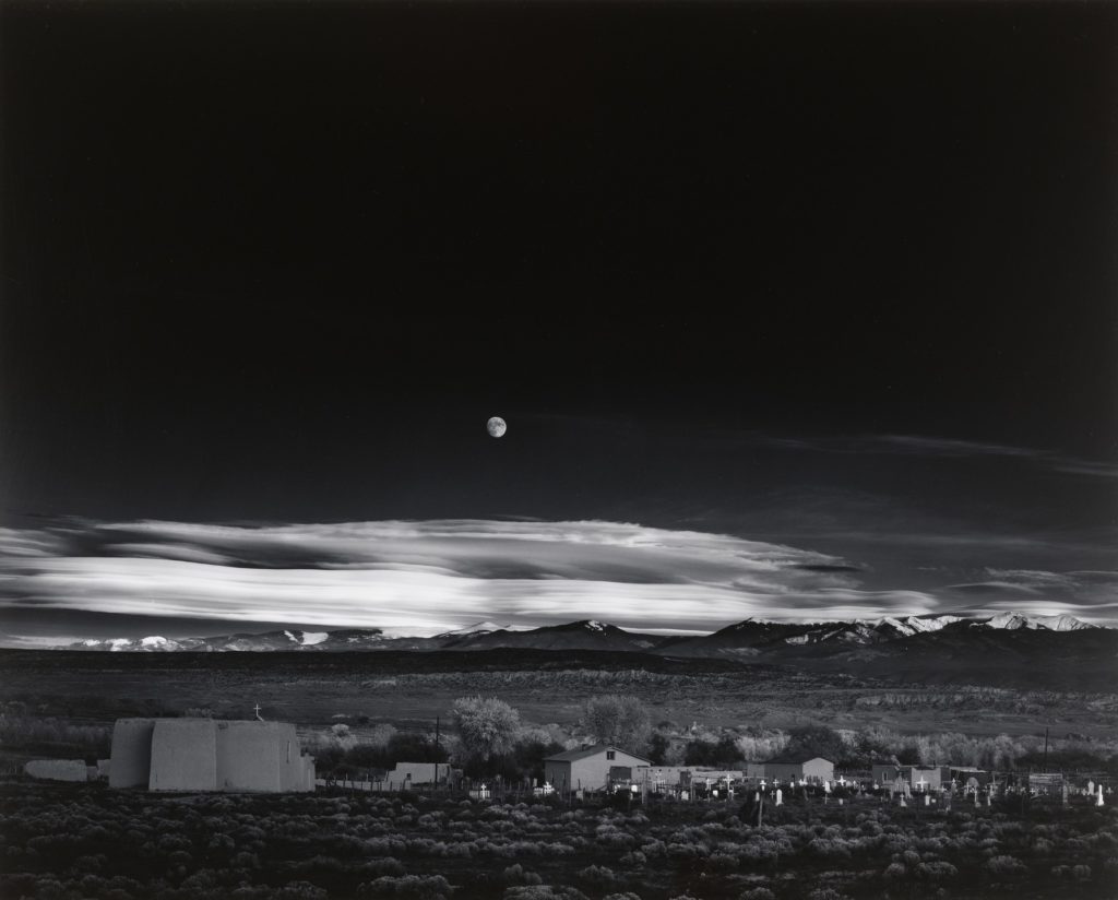 Ansel Adams, Moonrise, Hernandez, NM, 1941, gelatin silver print, 16 x 20 inches, signed in pencil, recto, studio stamp, verso, framed, price on request