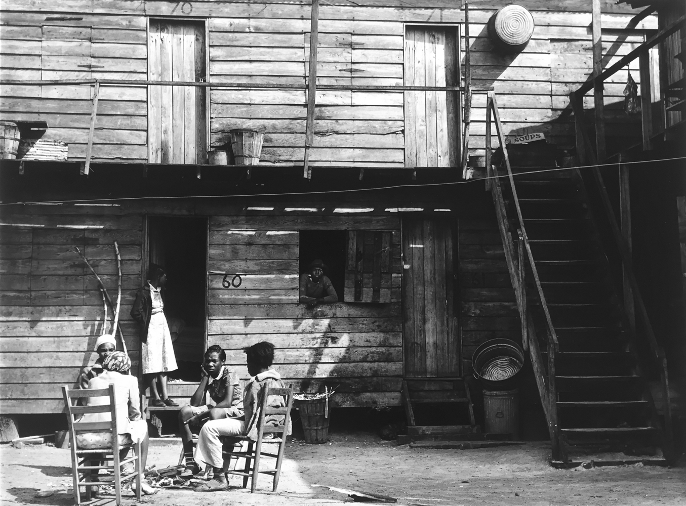 Marion Post Wolcott, Pahokee Hotel, migrant vegetable pickers’ quarters, Near Homestead, Florida, 1941, gelatin silver print, 11 x 14 inches, price on request