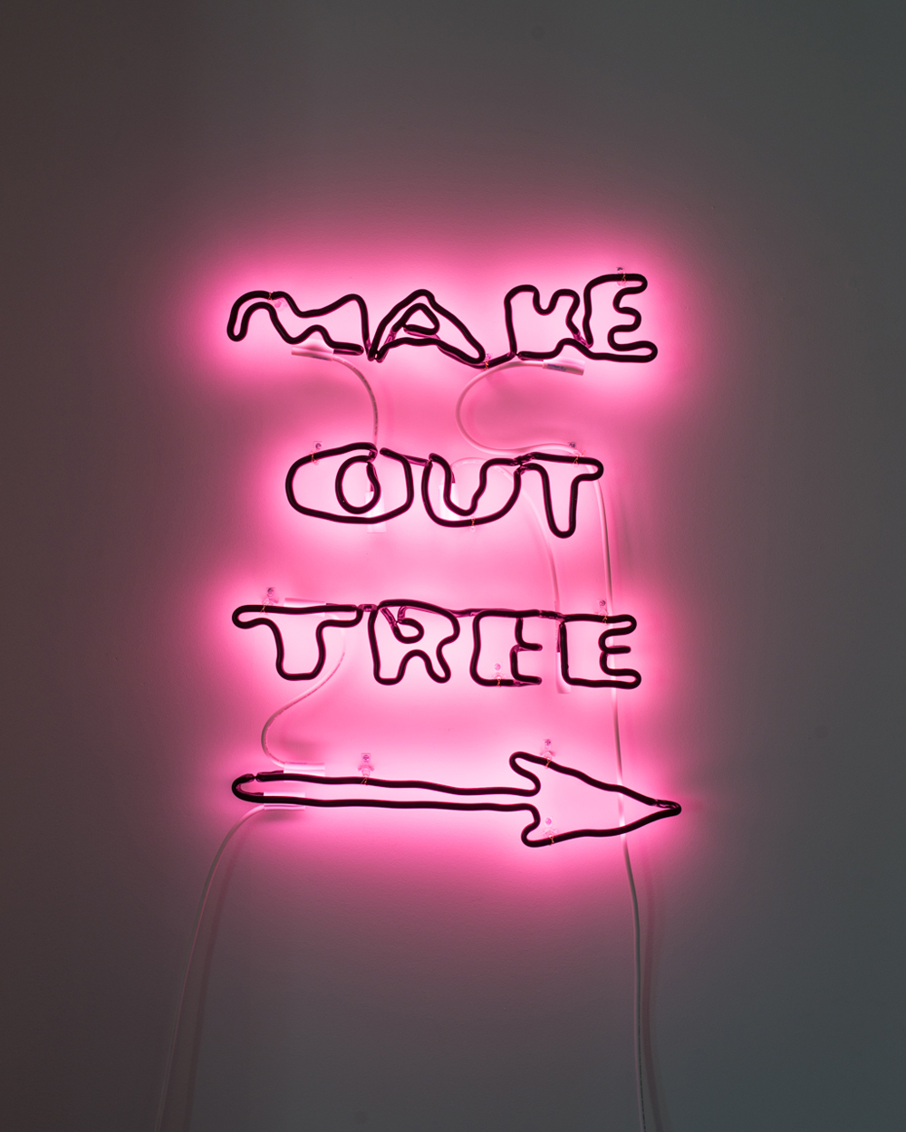 Eirik Johnson, MAKE OUT TREE, 2018, neon glass, 28 x 24 inches, edition of 3, $8000.