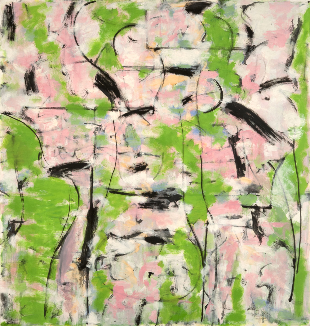 Robert C. Jones, Garden Girls, 2004, oil and canvas, 57 x 55 inches, $15,000.
