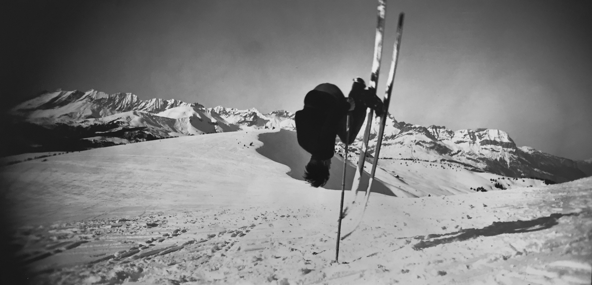 Jacques-Henri Lartigue, Megeve, January, 1930, gelatin silver print, 12 x 16 inches, with JHL blind stamp in margin