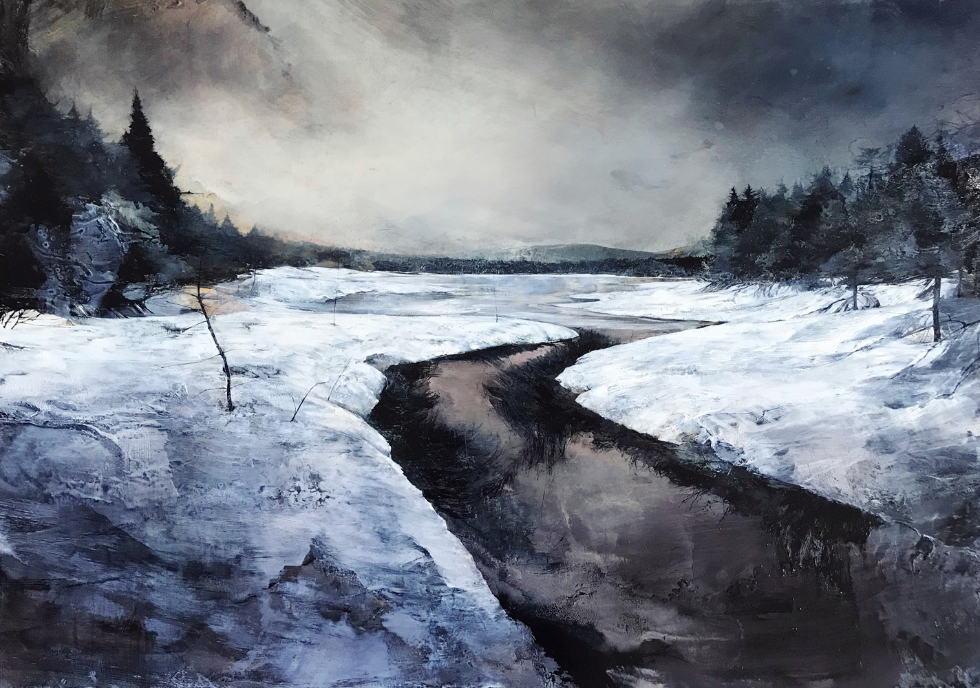 Mark Thompson, To Speak of Solitude, 2020, oil on panel, 34 x 48 inches, SOLD