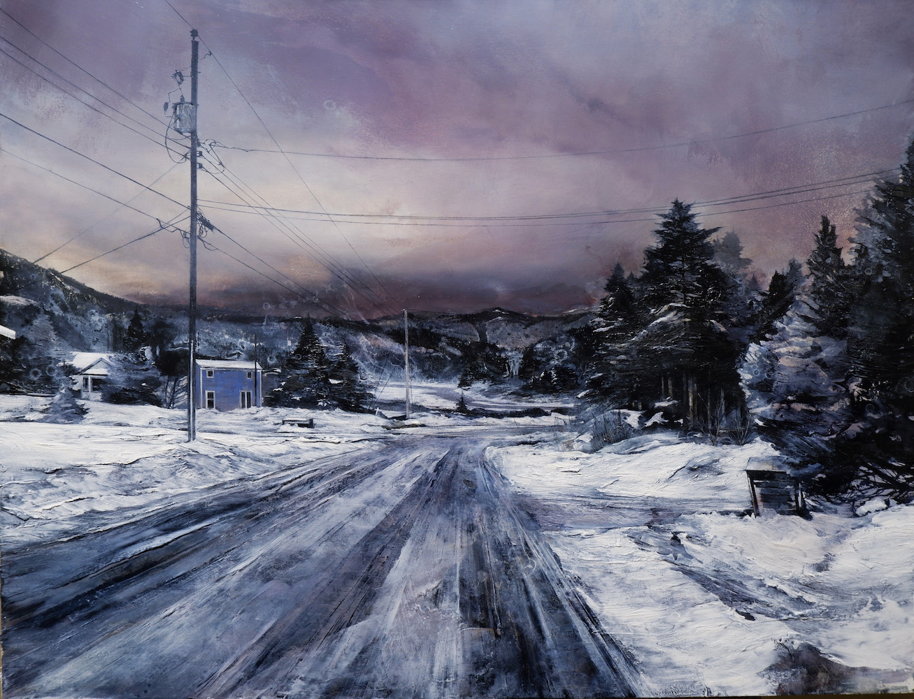 Mark Thompson, To Which Everything Returns, 2021, oil on panel, 24 x 32 inches, $5500.