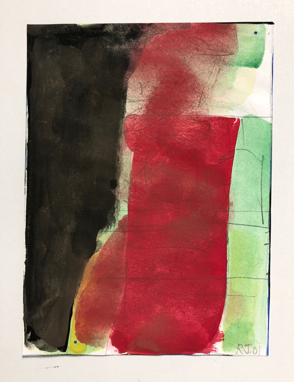 Robert C. Jones, Untitled, 2001, graphite and watercolor on paper, $1000.
