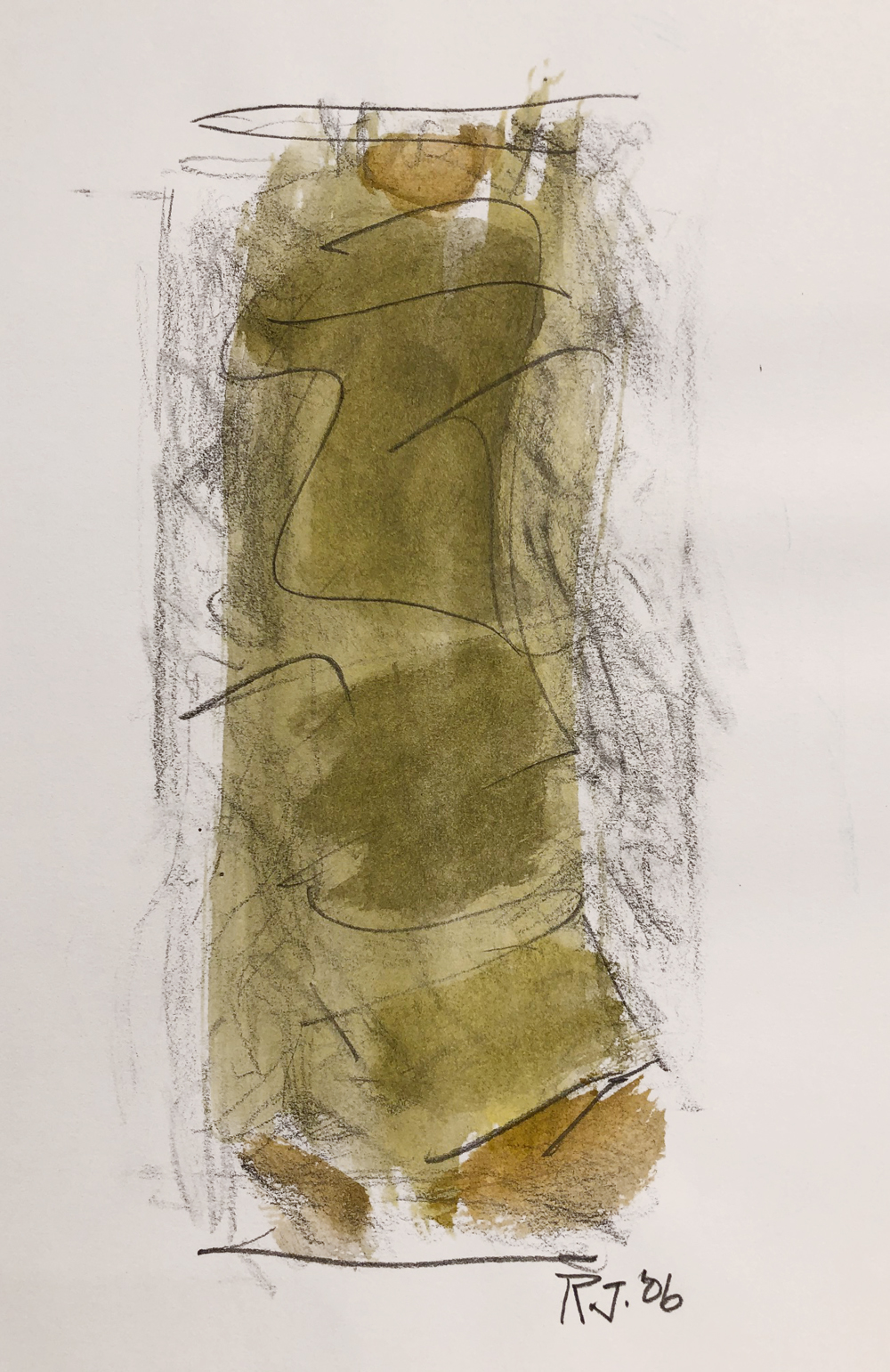 Robert C. Jones, Untitled, 2006, graphite and watercolor on paper, $1000.
