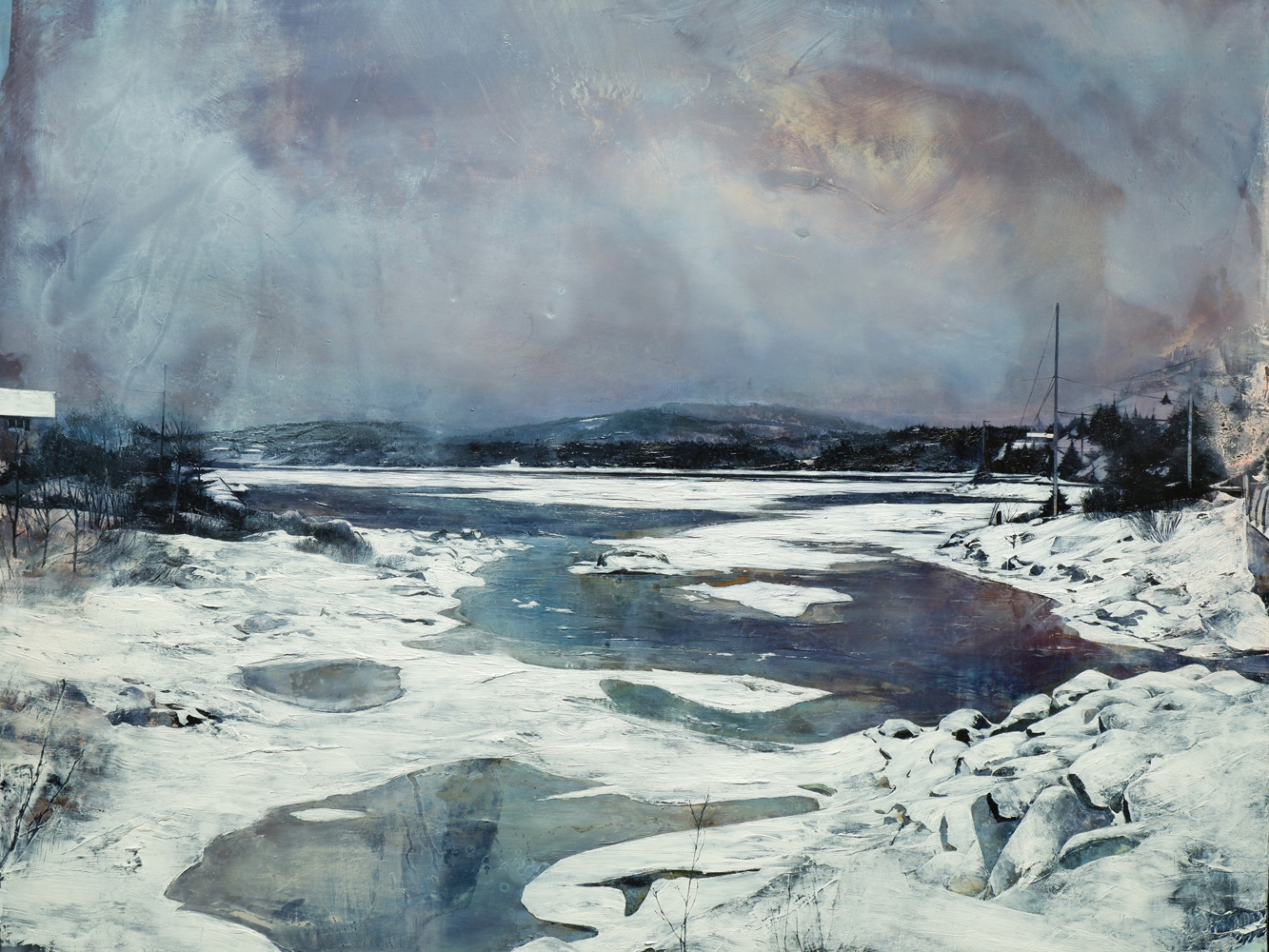 Mark Thompson, I Came Here to Stay, 2021, oil on panel, 33 x 43 inches, $7500.