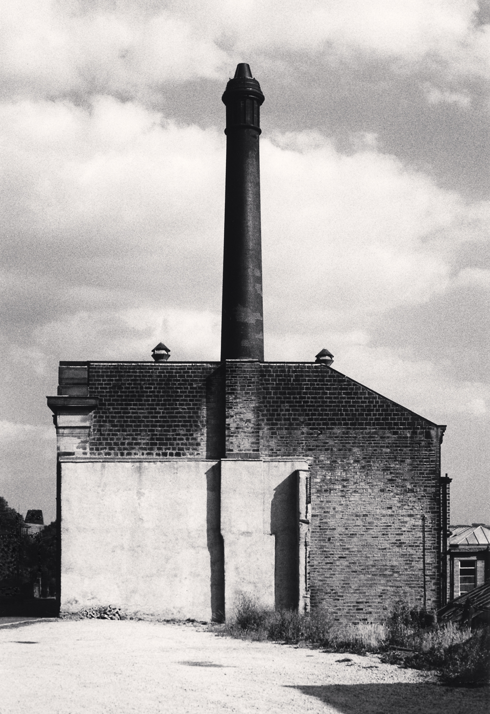 Michael Kenna, Chimney and Building, Huddersfield, Yorkshire, England, 1984